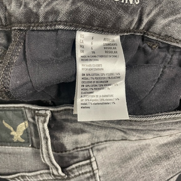 American Eagle super stretch super low jeggings  size 6 black - Picture 4 of 5